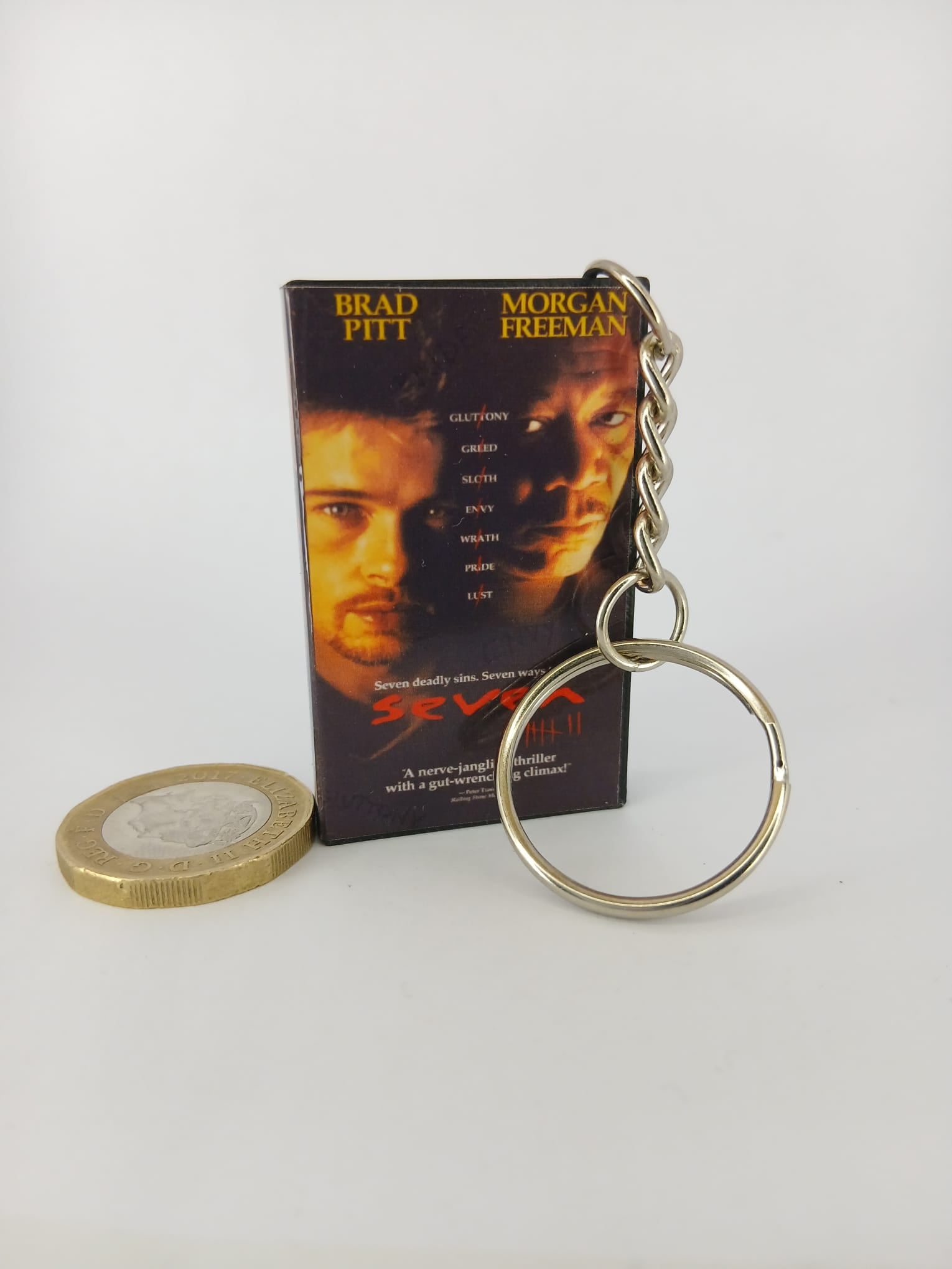 Se7en Mini VHS Keyring – front full view