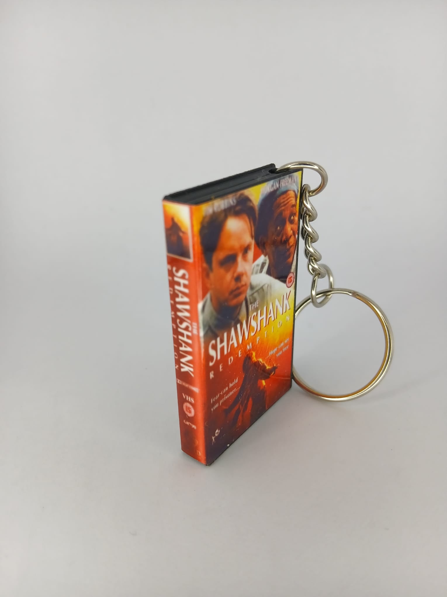 The Shawshank Redemption Mini VHS Keyring – front with coin