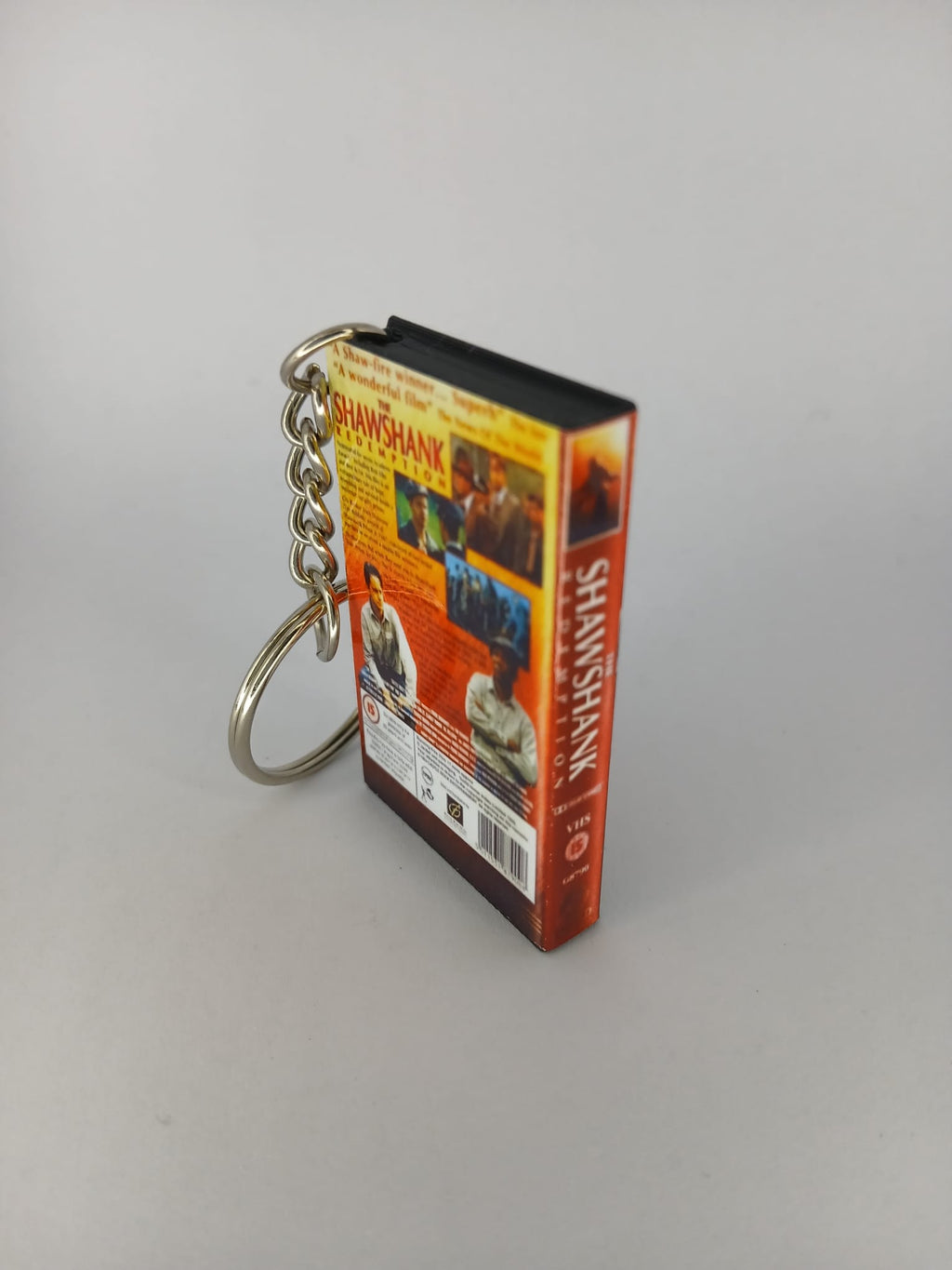 The Shawshank Redemption Mini VHS Keyring – back corner angle