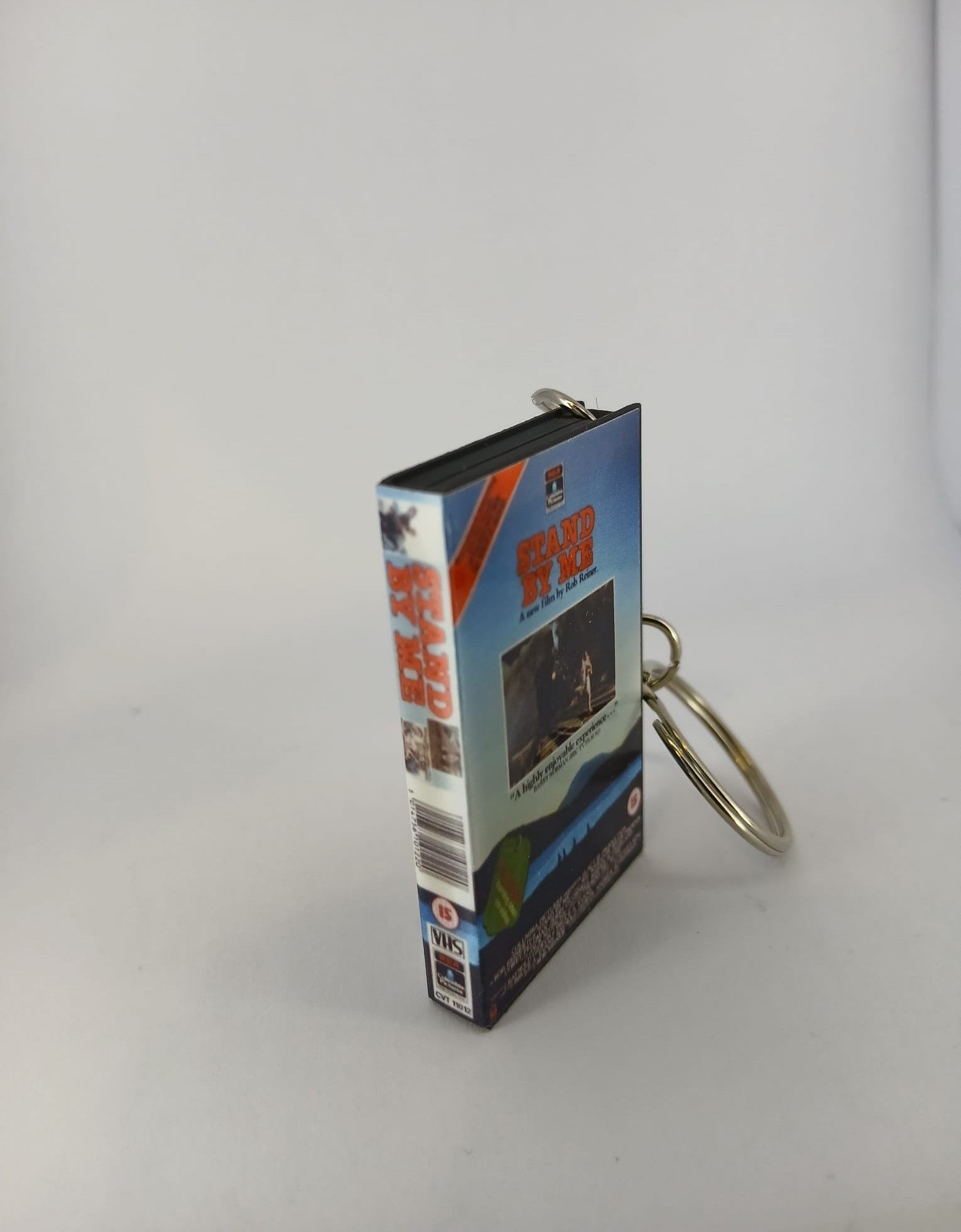 Stand By Me Mini VHS Keyring – front angle standing