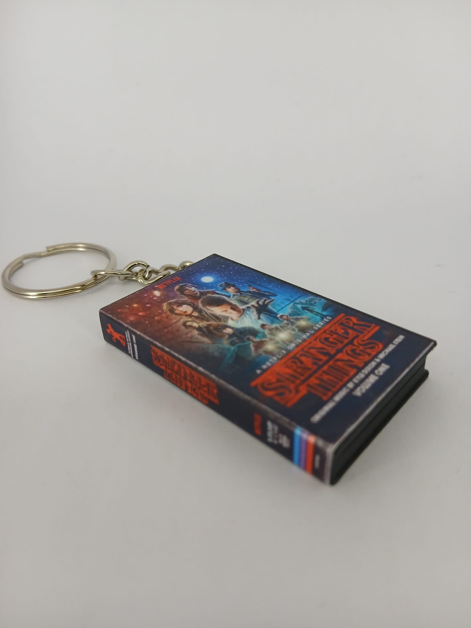 Stranger Things Mini VHS Keyring – overhead view