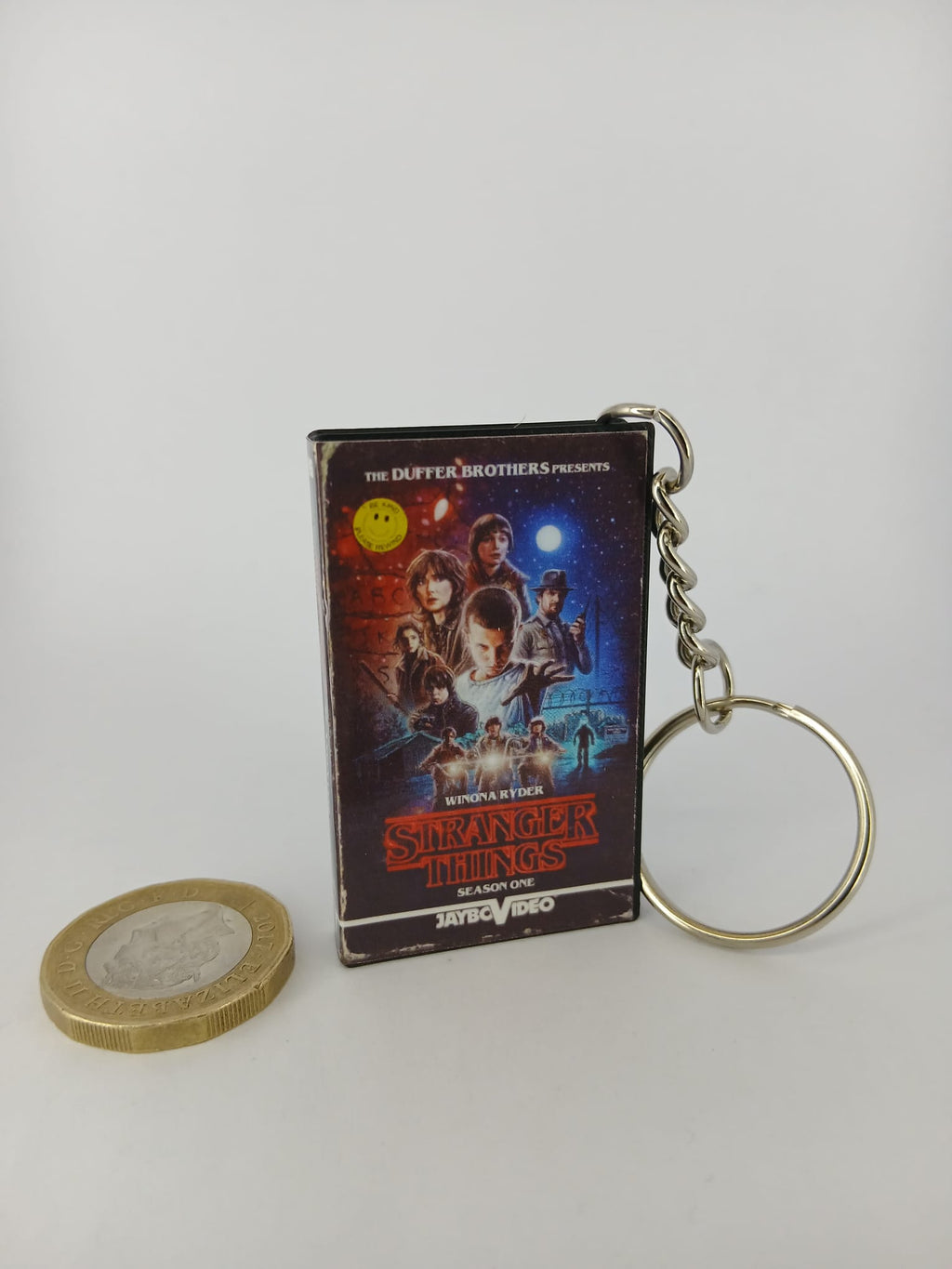Stranger Things Season One Mini VHS Keyring – front close-up