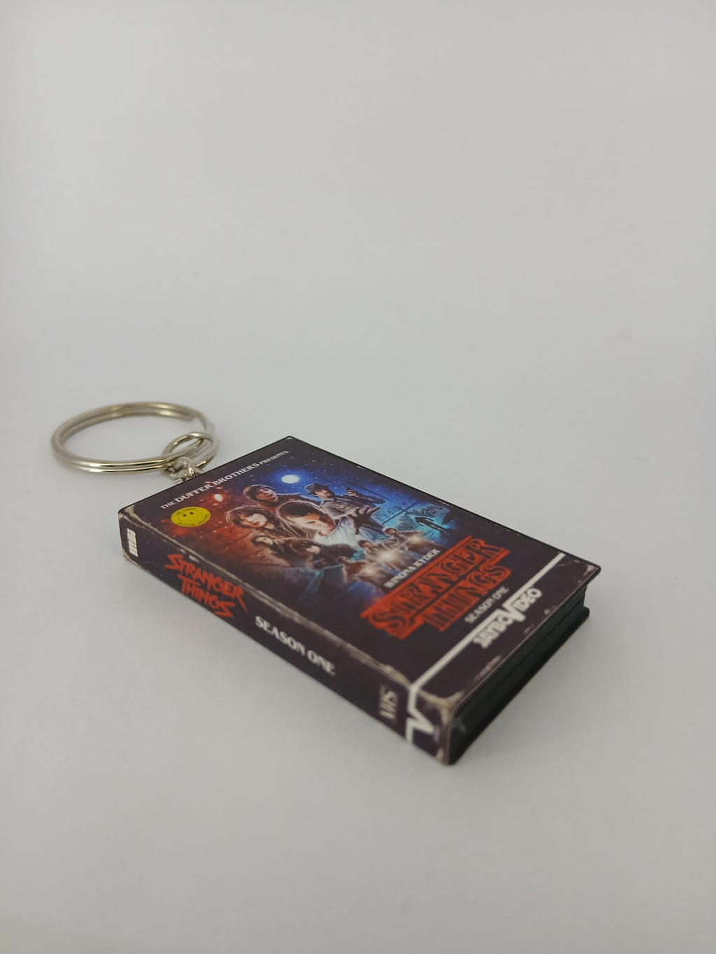 Stranger Things Season One Mini VHS Keyring – overhead view