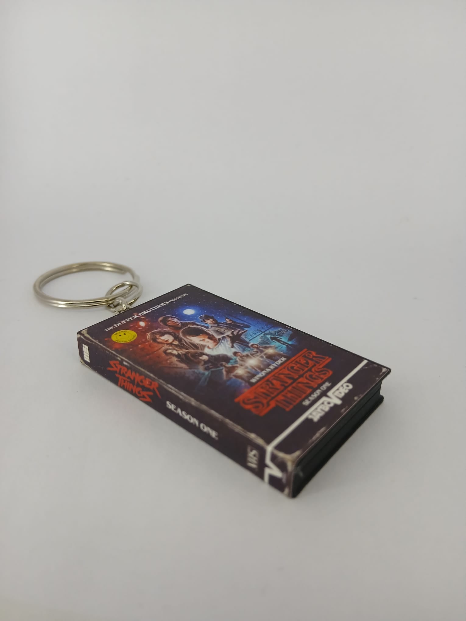 Stranger Things Season One Mini VHS Keyring – overhead view