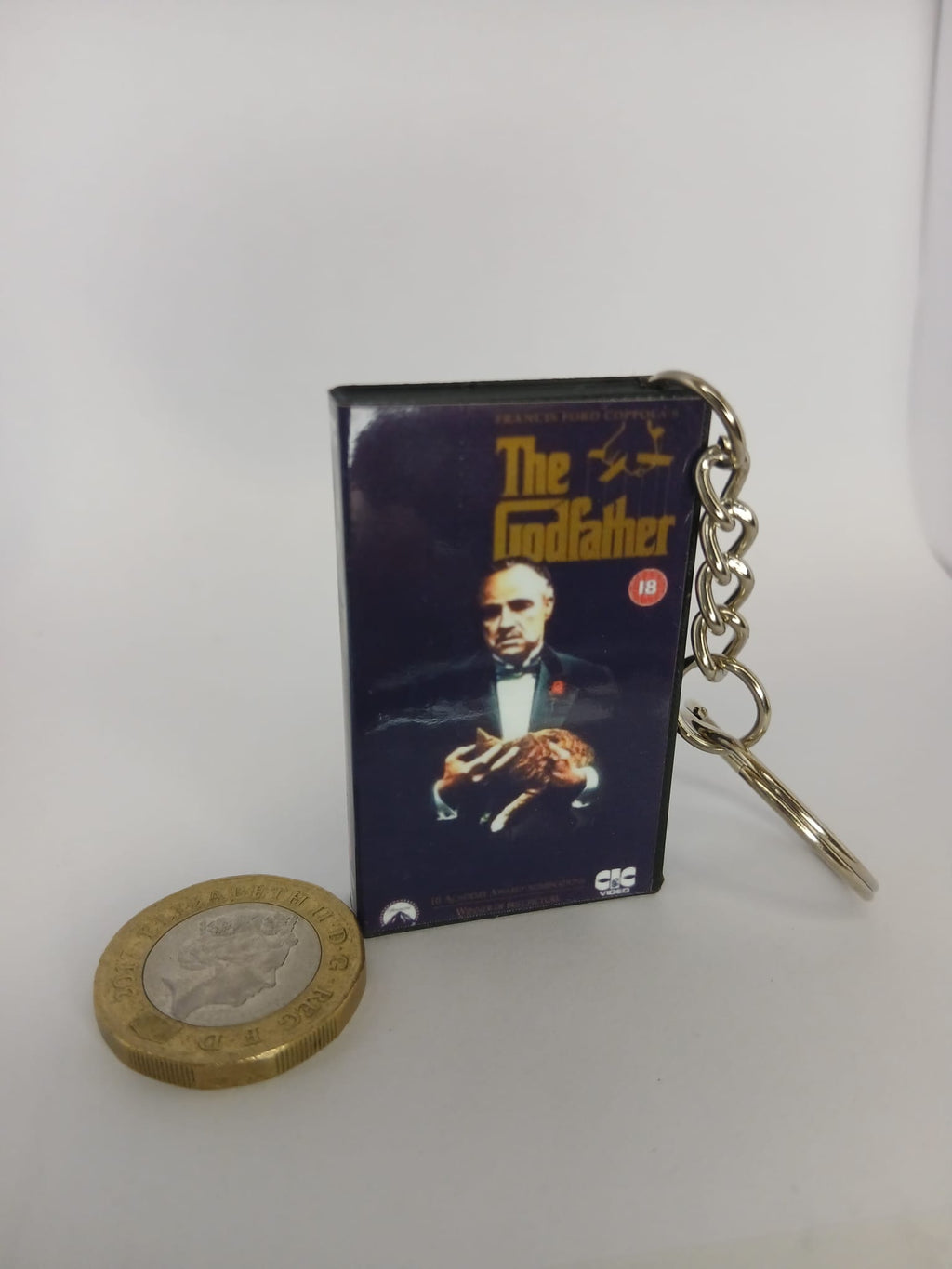 The Godfather Mini VHS Keyring – back view standing