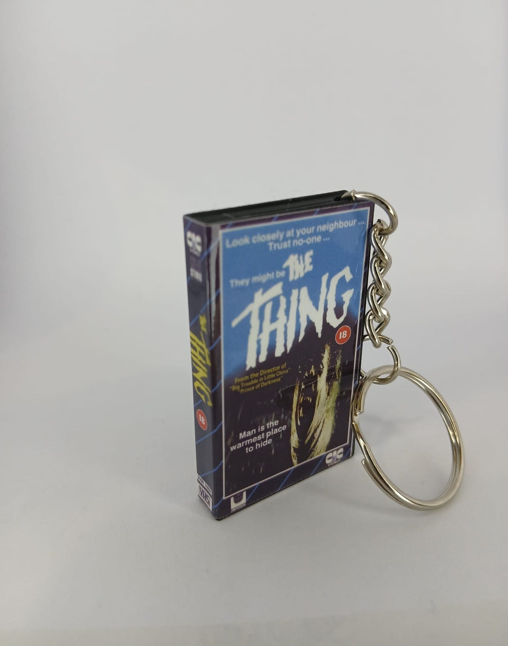 The Thing Mini VHS Keyring – flat lay front