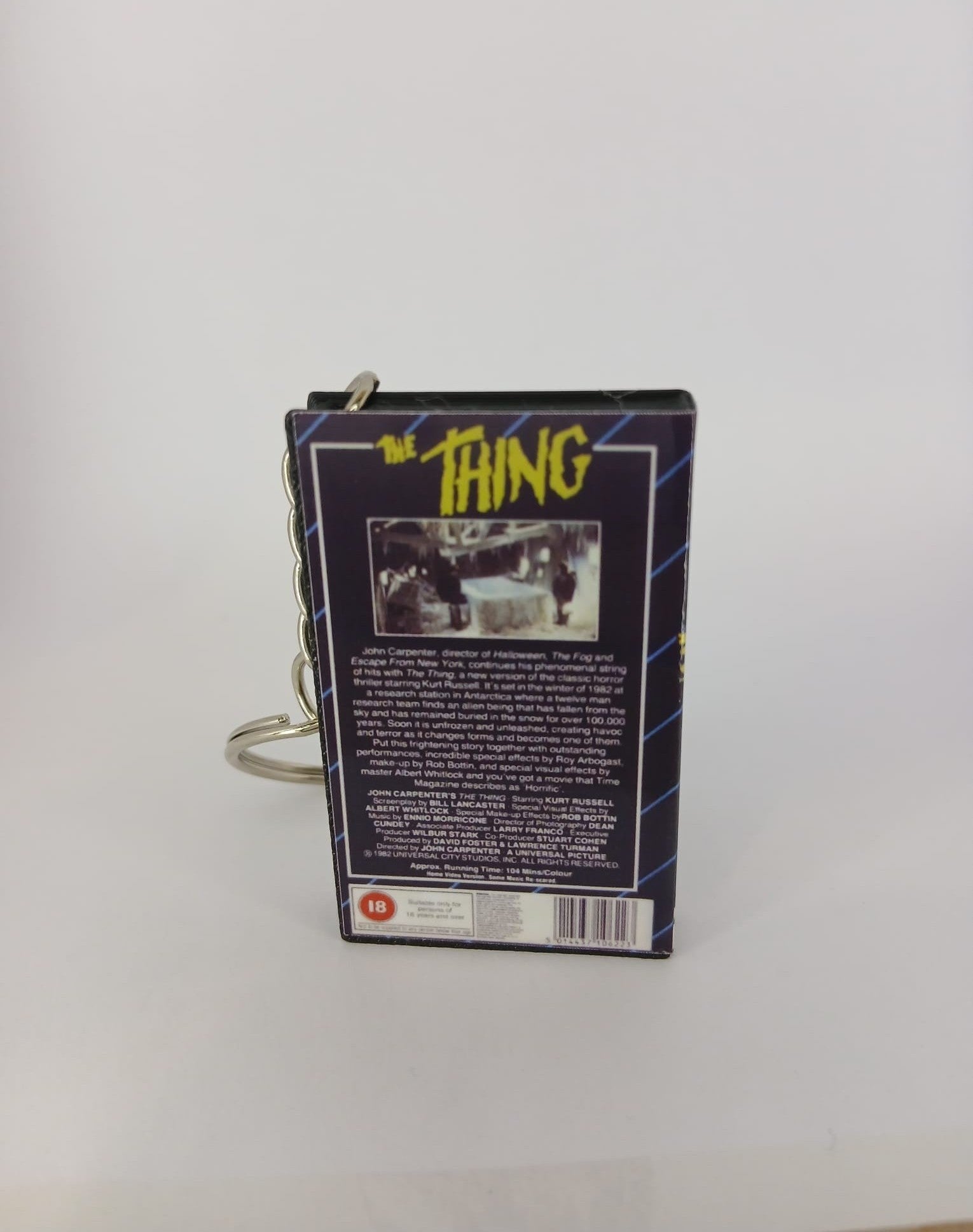 The Thing Mini VHS Keyring – front close-up