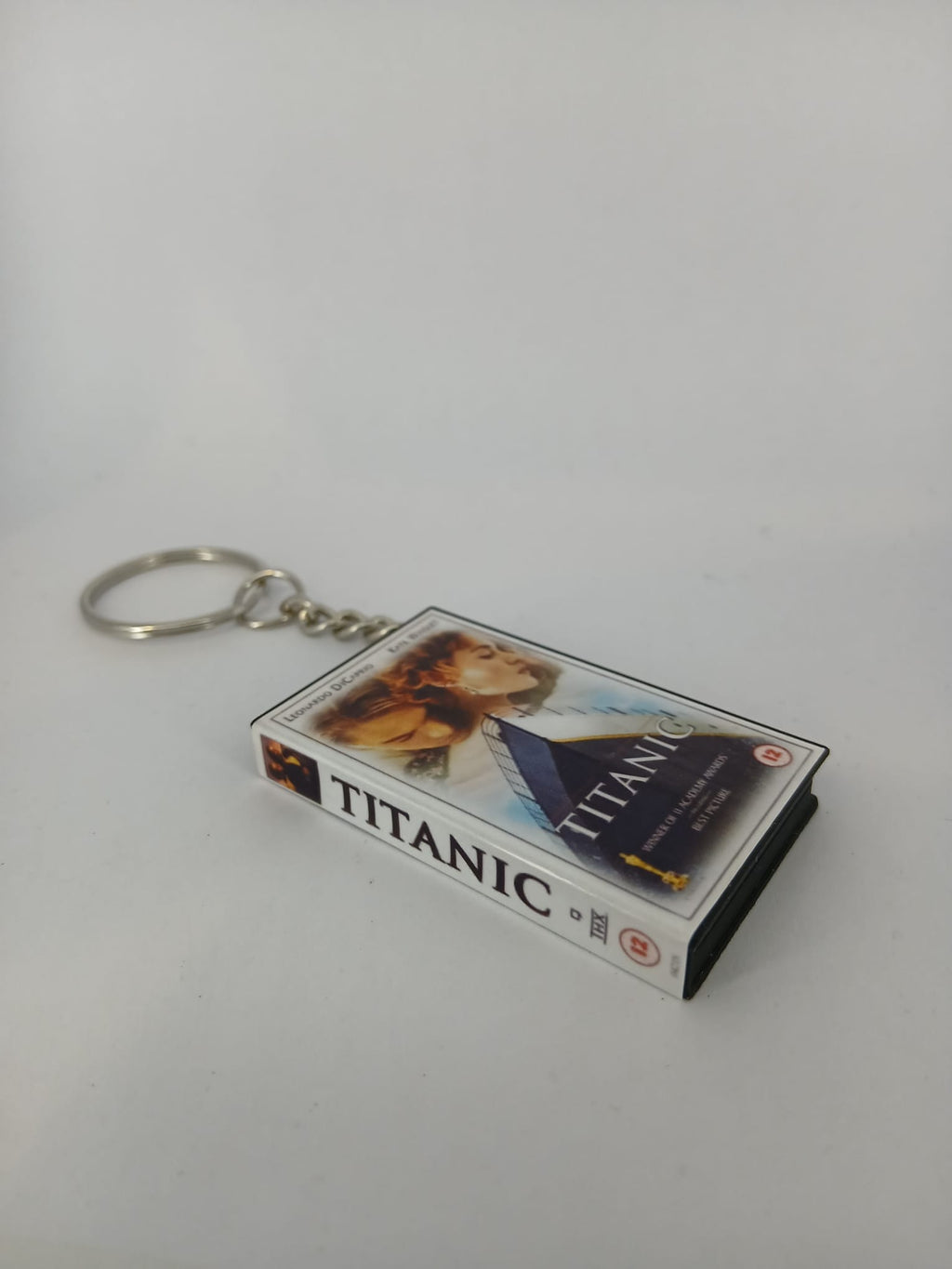 Titanic VHS keyring — back cover standing angled