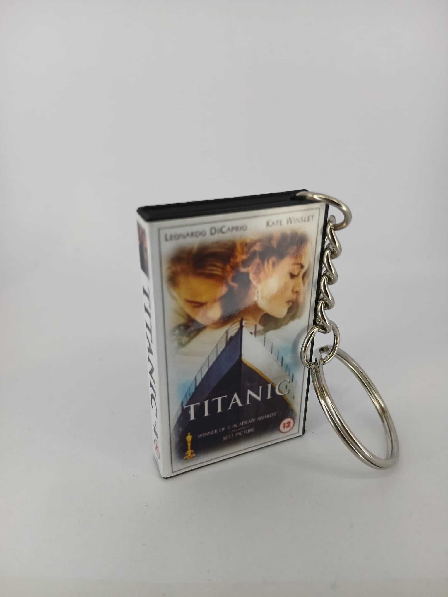 Titanic VHS keyring — front cover standing angled 2