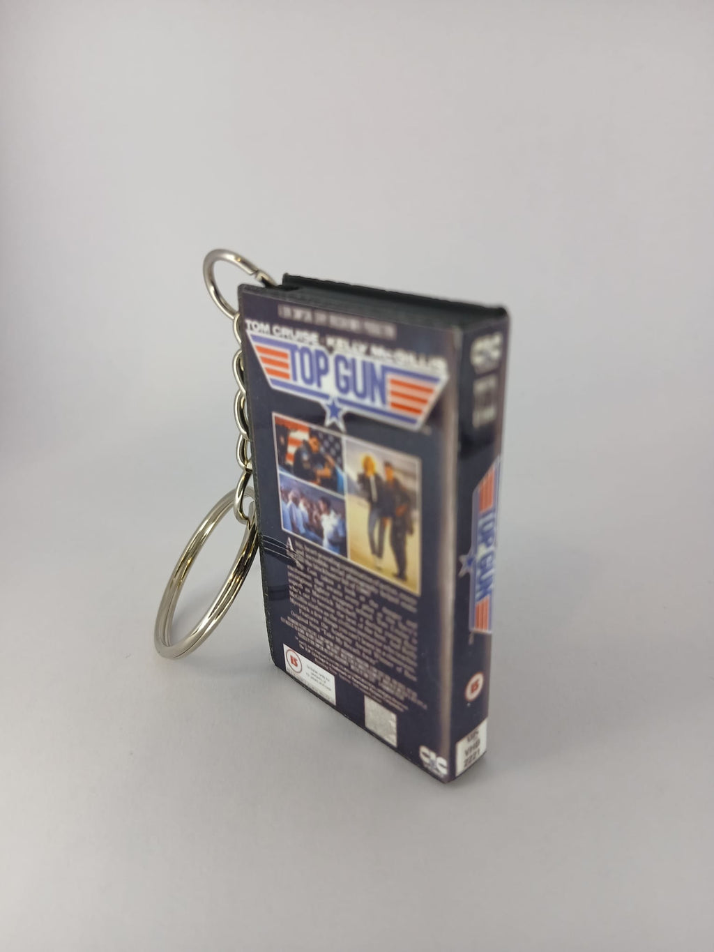 Top Gun Mini VHS Keyring – front spine angle