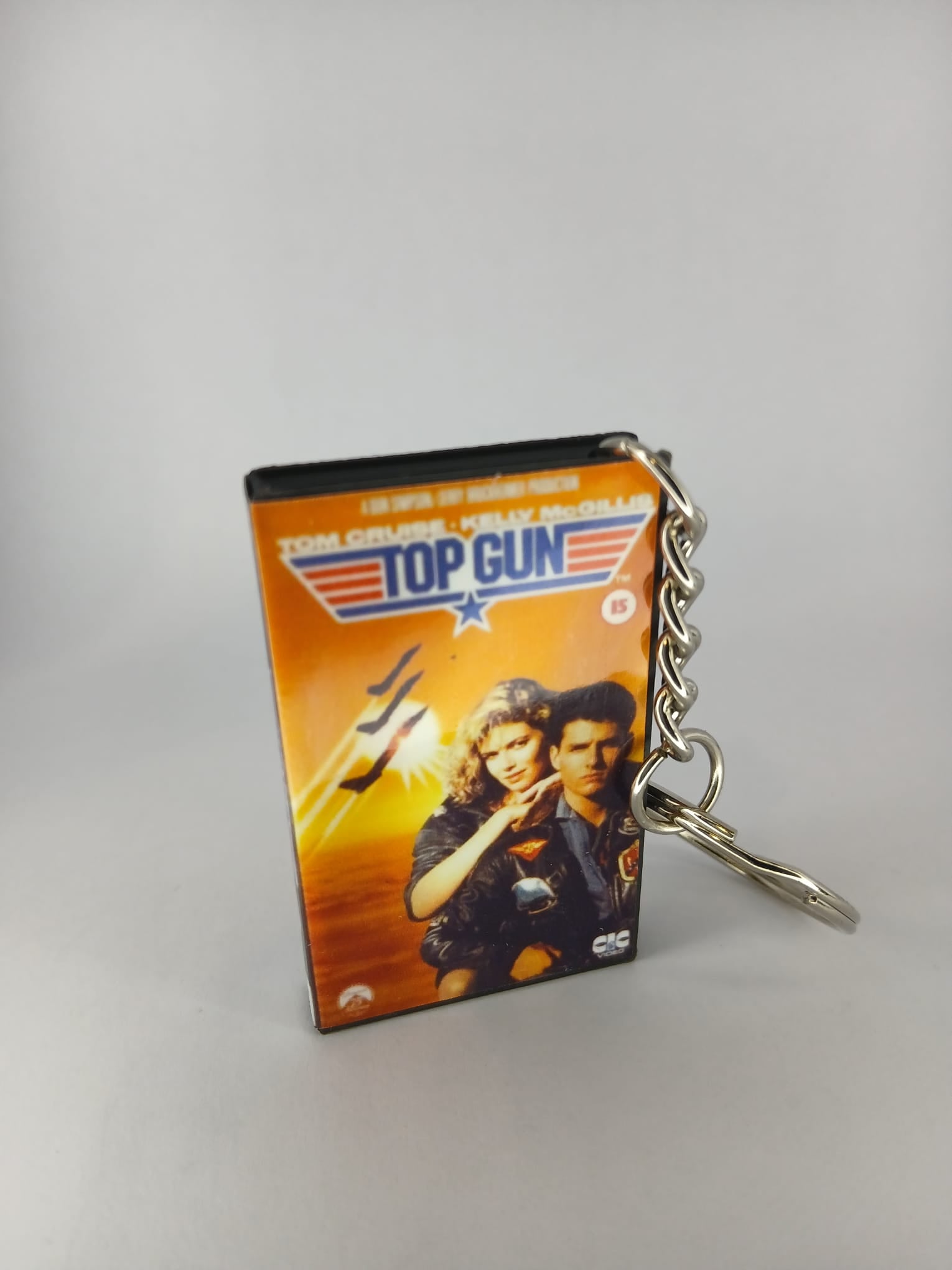 Top Gun Mini VHS Keyring – back spine angle