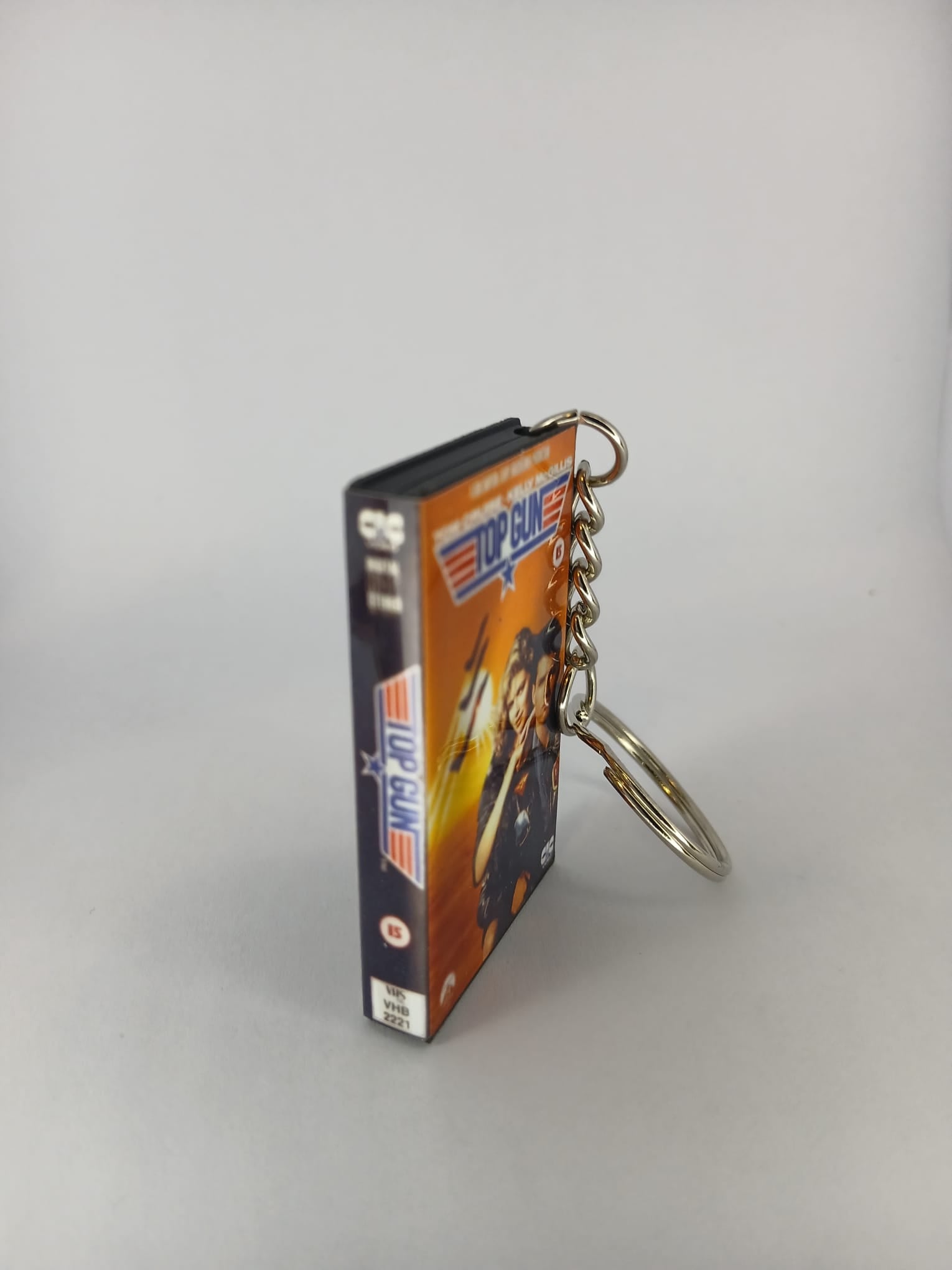 Top Gun Mini VHS Keyring – back view standing