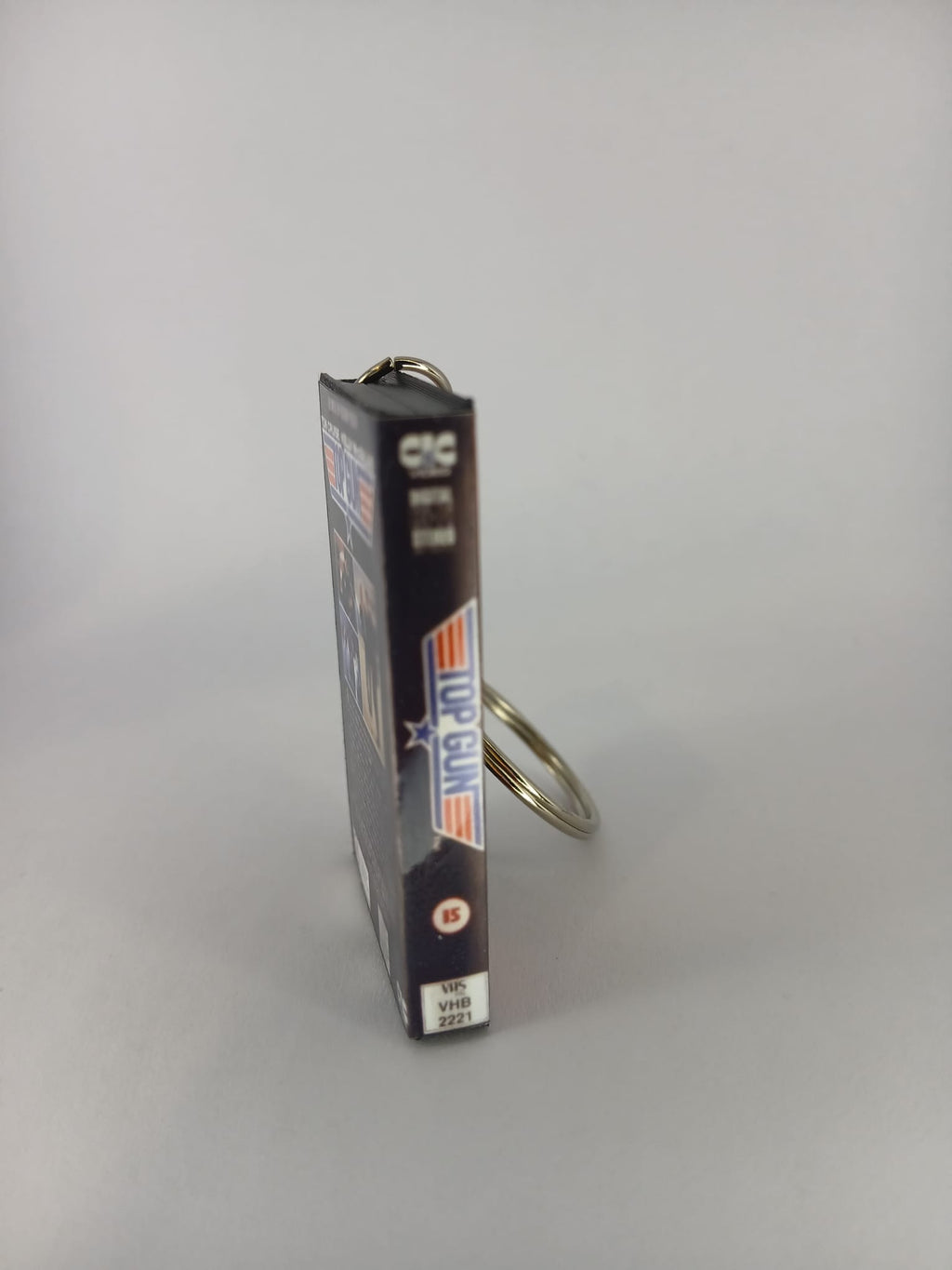 Top Gun Mini VHS Keyring – back angle standing