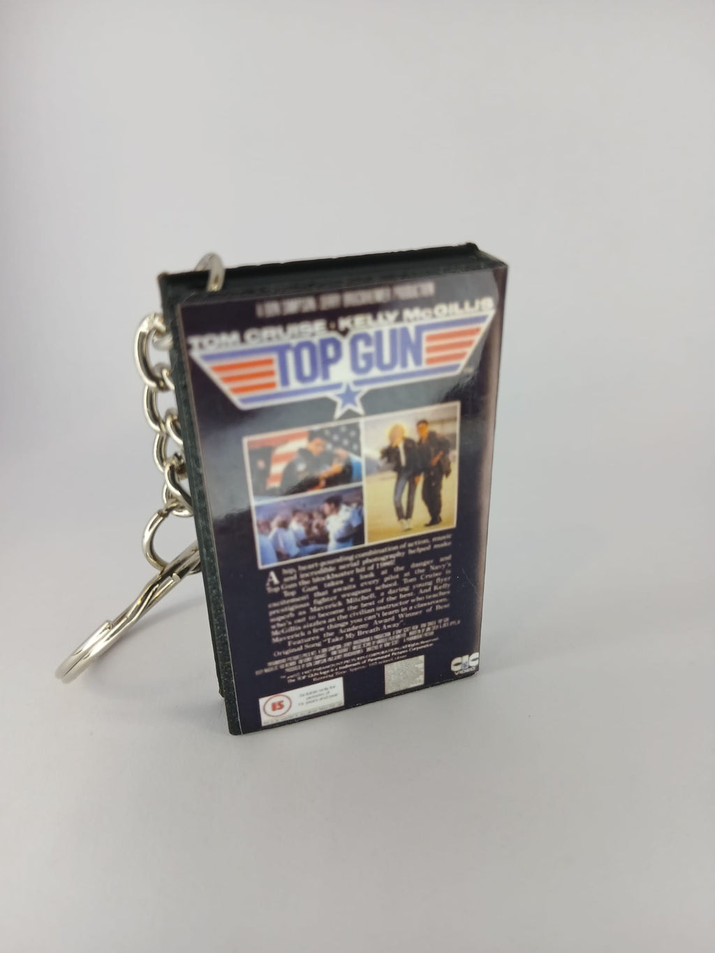 Top Gun Mini VHS Keyring – front flat lay angle