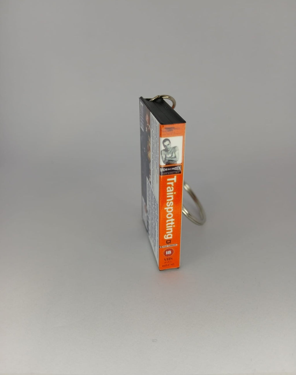 Trainspotting Mini VHS Keyring – back spine angle