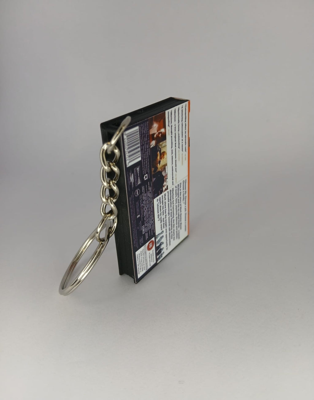 Trainspotting Mini VHS Keyring – front spine angle