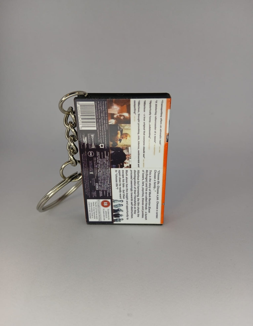 Trainspotting Mini VHS Keyring – front angle