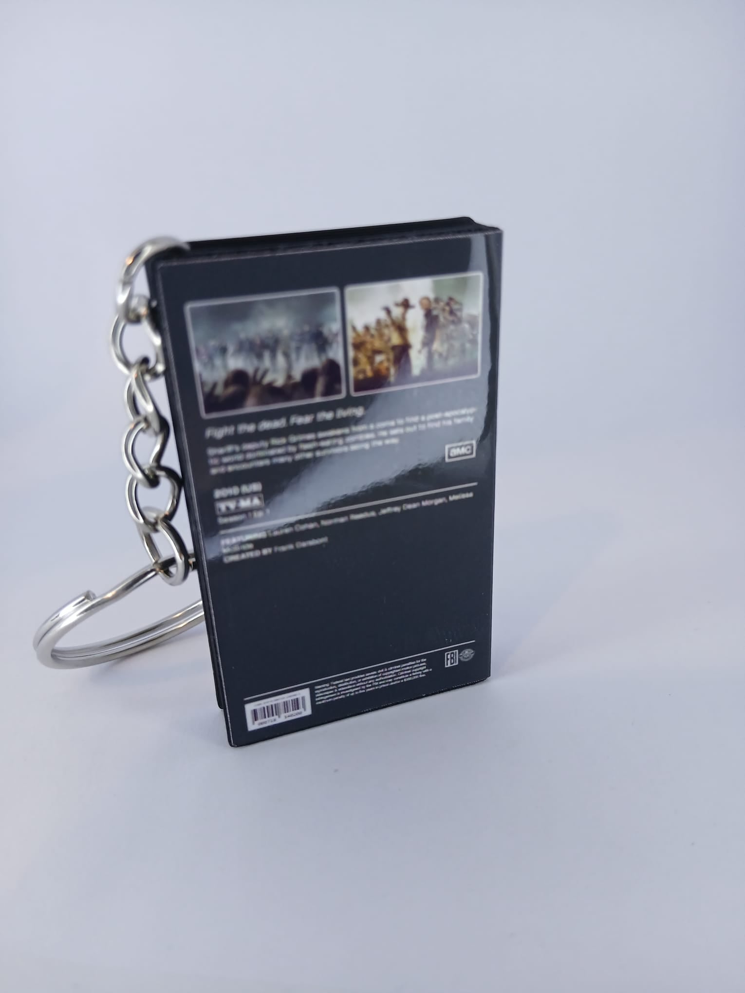 The Walking Dead VHS keyring — spine view