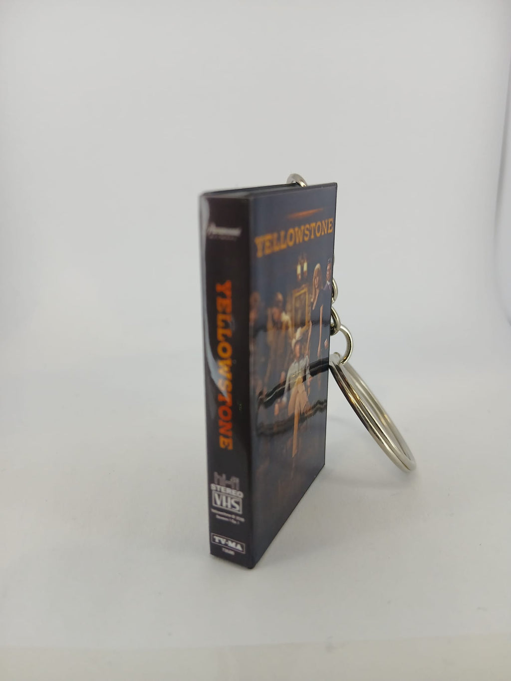 Yellowstone VHS keyring — front cover close-up standing